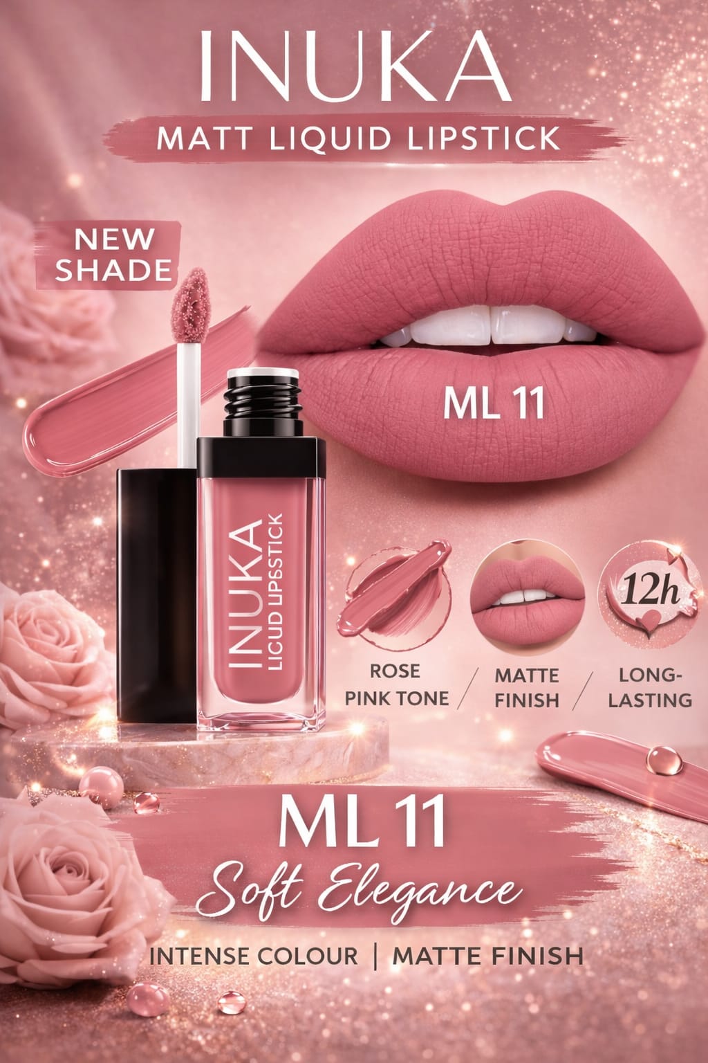 Inuka Liquid Lipstick Blush pink ML11