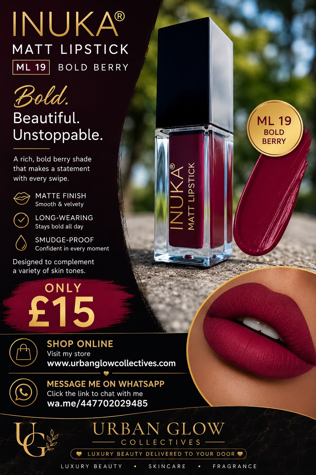 ML19: MATTE Liquid Lipstick Bold and Berry